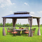 EROMMY 10X13 Gazebo with Polycarbonate Double Roof