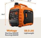 Generac 3,300-Watt Gas Powered Portable Inverter Generator – Lightweight and Compact