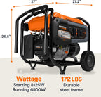 Generac 8,125 Starting Watt Portable Gas Generator – Includes Extension Cord