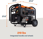 Generac 8,125 Starting Watt Portable Gas Generator – Includes Extension Cord