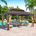 EROMMY 12X16 Hardtop Gazebo with Netting for Outdoor