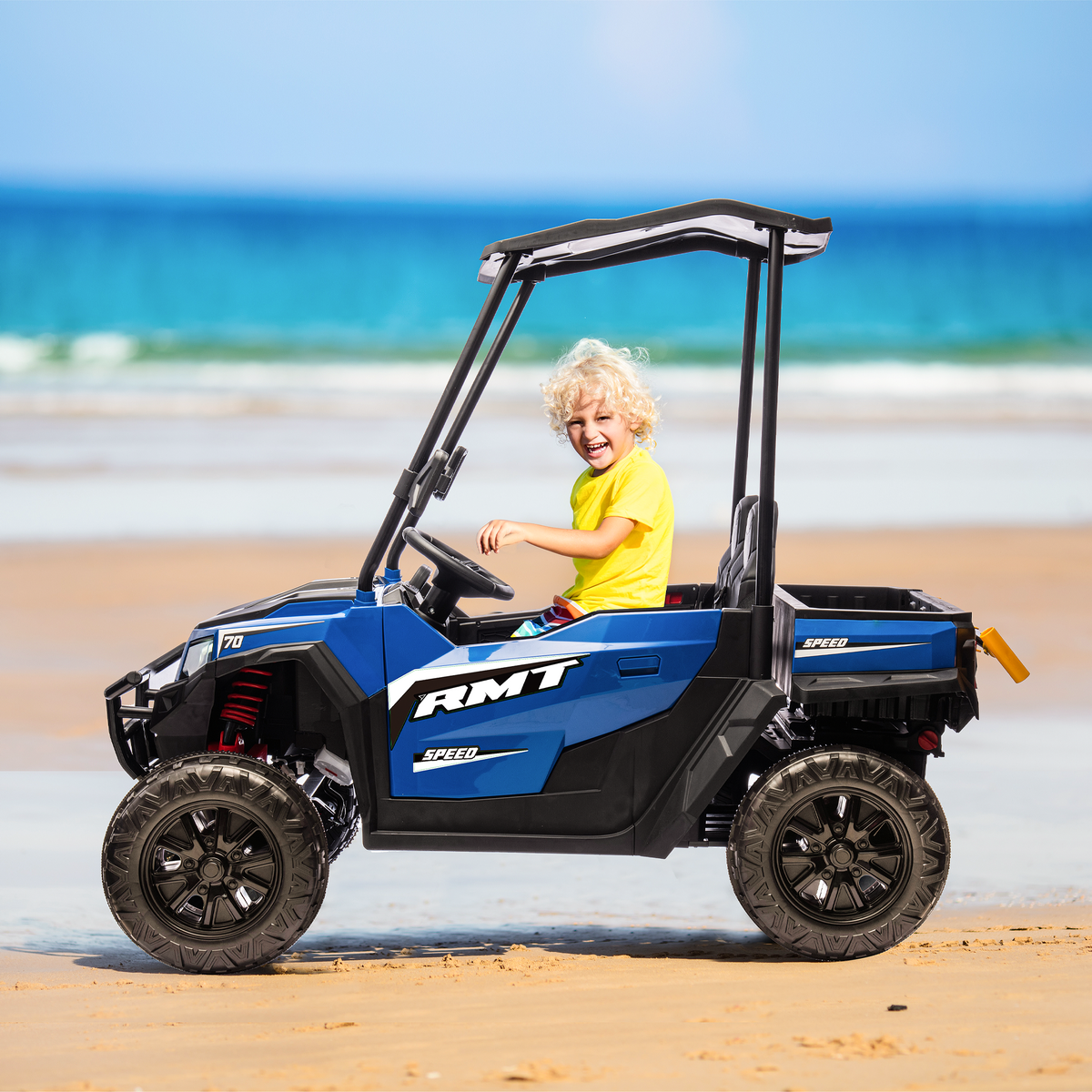 EROMMY 24V Ride on Electric Kids UTV Side by Side – Navy