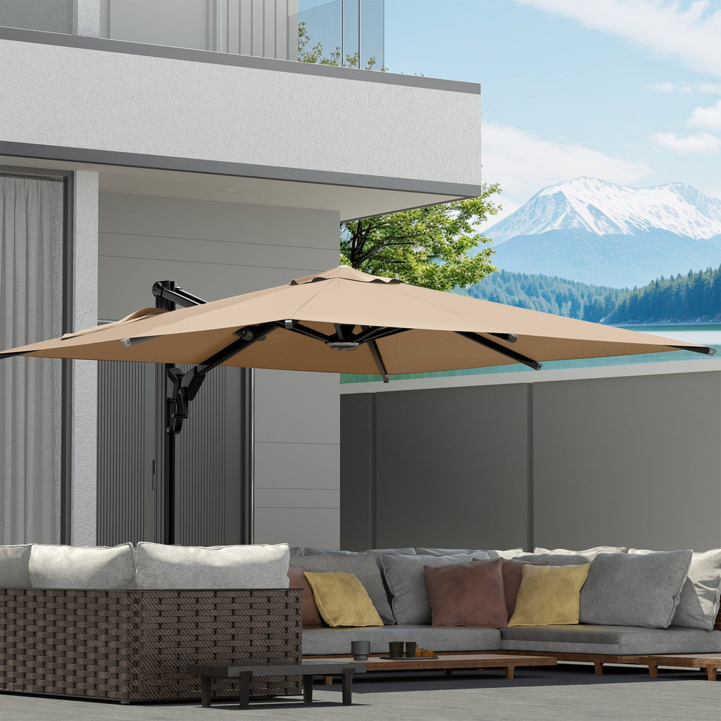 EROMMY 10 x 10 Rectangular Umbrella with Sturdy Frame, Base Excluded - Brown