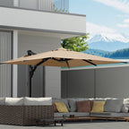 EROMMY 10 x 10 Rectangular Umbrella with Sturdy Frame, Base Excluded - Brown