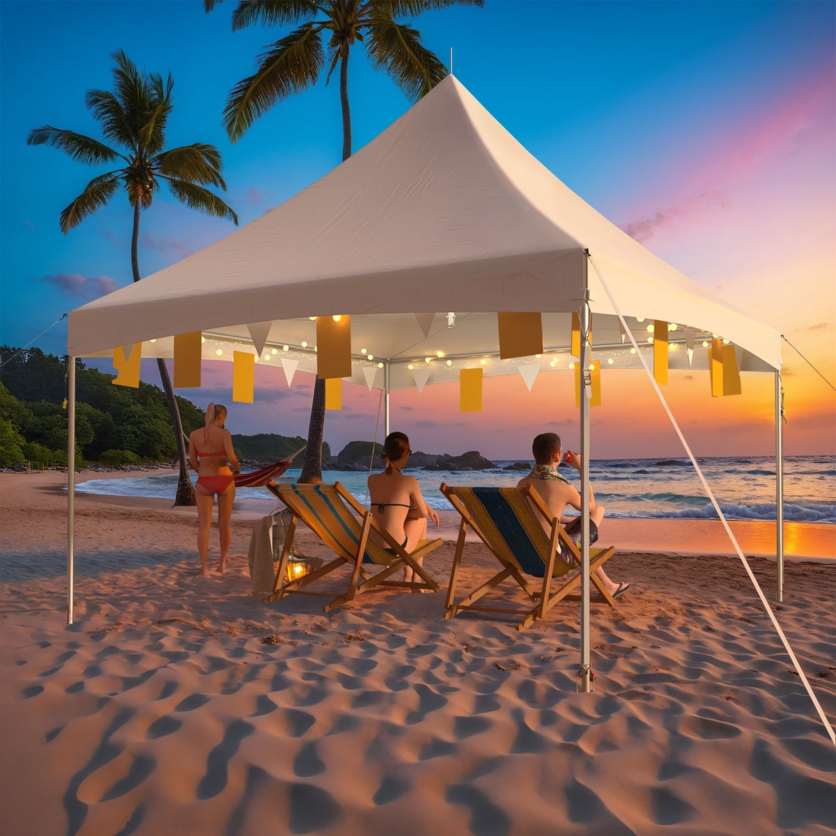 15x15 Ft Heavy Duty Tent Outdoor Wedding Tent Waterproof Patio Event Tents  for Parties Holiday BBQ Events, White