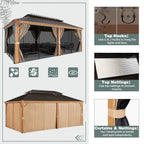 EROMMY 12X20 Hardtop Gazebo with Canopy for Poolside and Outdoor