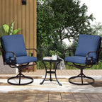 Erommy  Patio Swivel Chair Set of 2, Outdoor Dining Chairs with Cushions, Blue