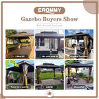 EROMMY 10X13 Small Gazebo with Netting for Backyard