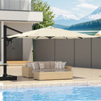 EROMMY 10 x 13 Outdoor Large Offset Umbrella, Base Excluded - Yellow