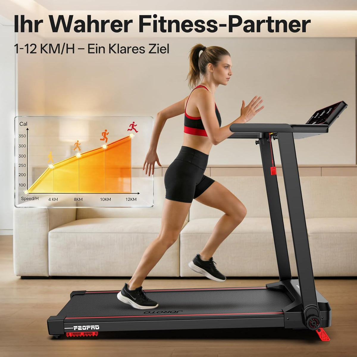 JOROTO F20PRO Laufband – 8% Steigung, 2,5 PS Motor & App-Steuerung