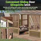 EROMMY 10X12 Wall Mounted Sunroom with Prefab 4-season Design – Brown