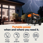 Generac 8,125 Starting Watt Portable Gas Generator – Includes Extension Cord