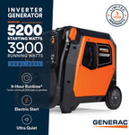 Generac 3,300-Watt Gas Powered Portable Inverter Generator – Lightweight and Compact