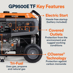 Generac 8,125 Starting Watt Portable Gas Generator – Includes Extension Cord