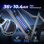 Electric Bike for Adults, 750–1000W, 60 Mile Range, 20MPH, 20″/26″ Tires, Mountain & Commuting