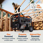 Generac 8,125 Starting Watt Portable Gas Generator – Includes Extension Cord