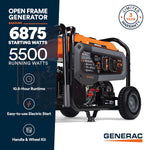 Generac 8,125 Starting Watt Portable Gas Generator – Includes Extension Cord