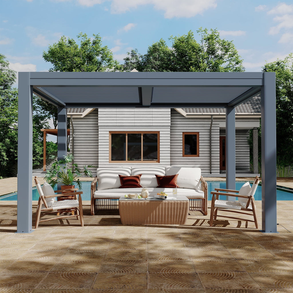 EROMMY 10x13 Smart Electric Pergola with Movable Louvers