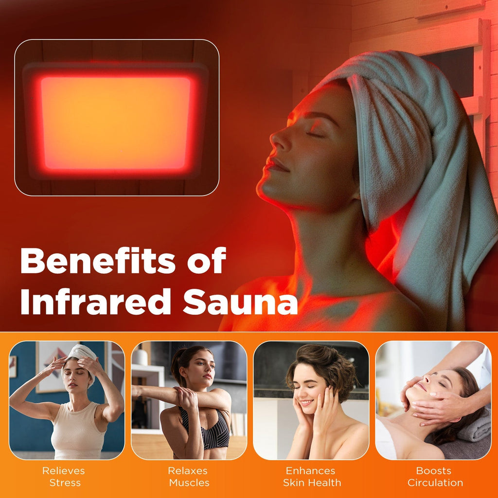 EROMMY 2 Person Infrared Sauna with Therapeutic Lighting