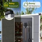 4x5 FT Outdoor Storage Shed, Weather-Resistant Shed with Lockable Double Doors & Built-In Floor, Sloped Roof Outdoor Shed for Backyard, Patio & Lawn, Gray