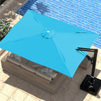 EROMMY 10 x 13 Outdoor Large Offset Umbrella, Base Excluded - Blue