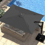 EROMMY 10 x 13 Outdoor Large Offset Umbrella, Base Excluded - Gray