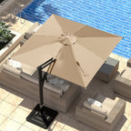EROMMY 10 x 10 Rectangular Umbrella with Sturdy Frame, Base Excluded - Brown