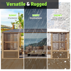 EROMMY 10X16 Lean to Sunroom for Backyard – Brown