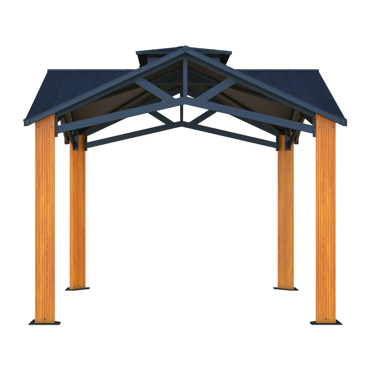 EROMMY 12X12 Hardtop Grill Gazebo with Ventilated Galvanized Steel Roof