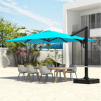 EROMMY 10 x 13 Outdoor Large Offset Umbrella, Base Excluded - Blue