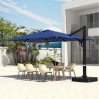 EROMMY 10 × 13 Cantilever Patio Umbrella, Base Excluded – Navy