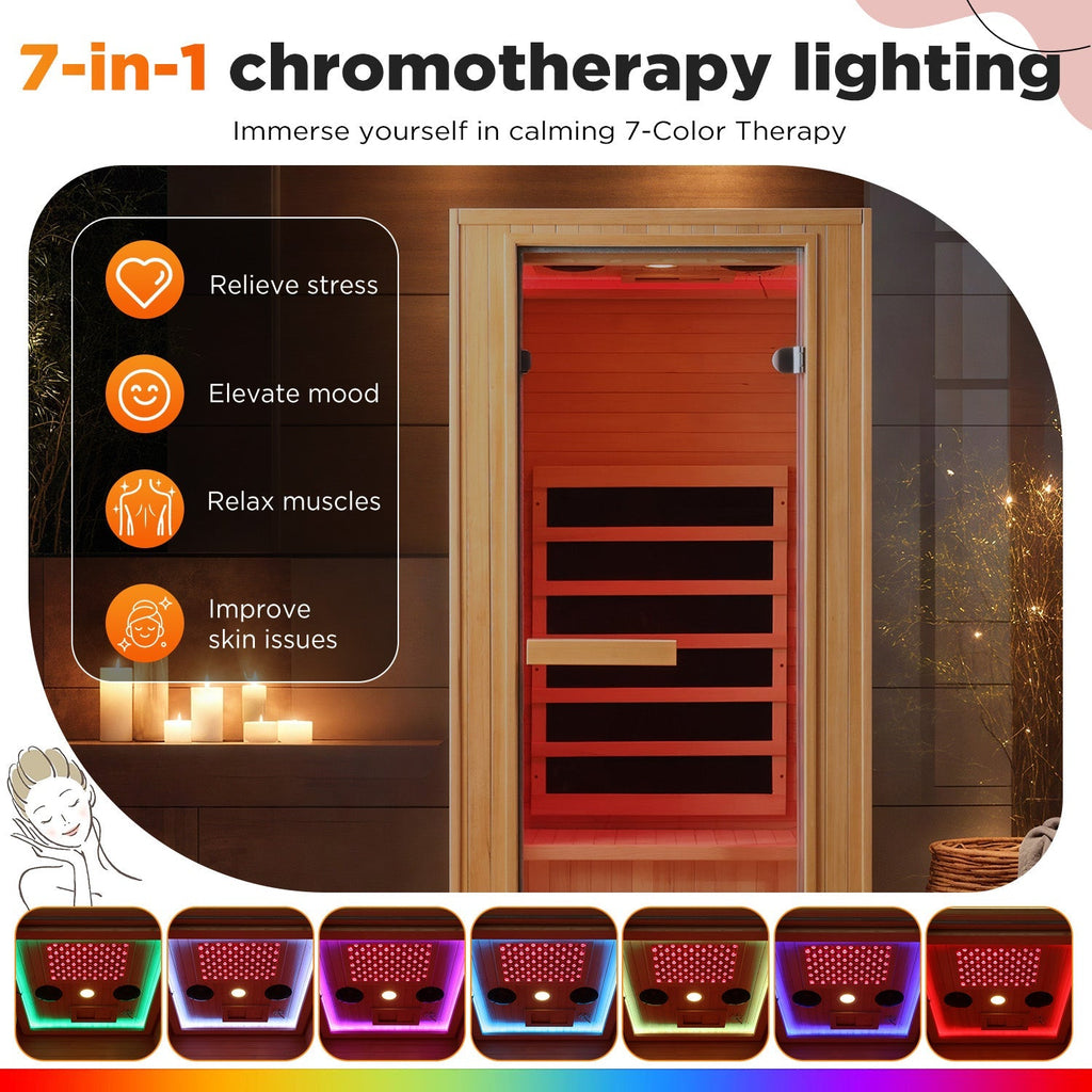 EROMMY 1 Person Infrared Sauna with Beauty Lamp