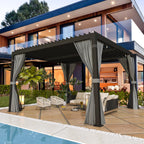 EROMMY 12x12 Pergola with Louvered Roof – Dark Grey