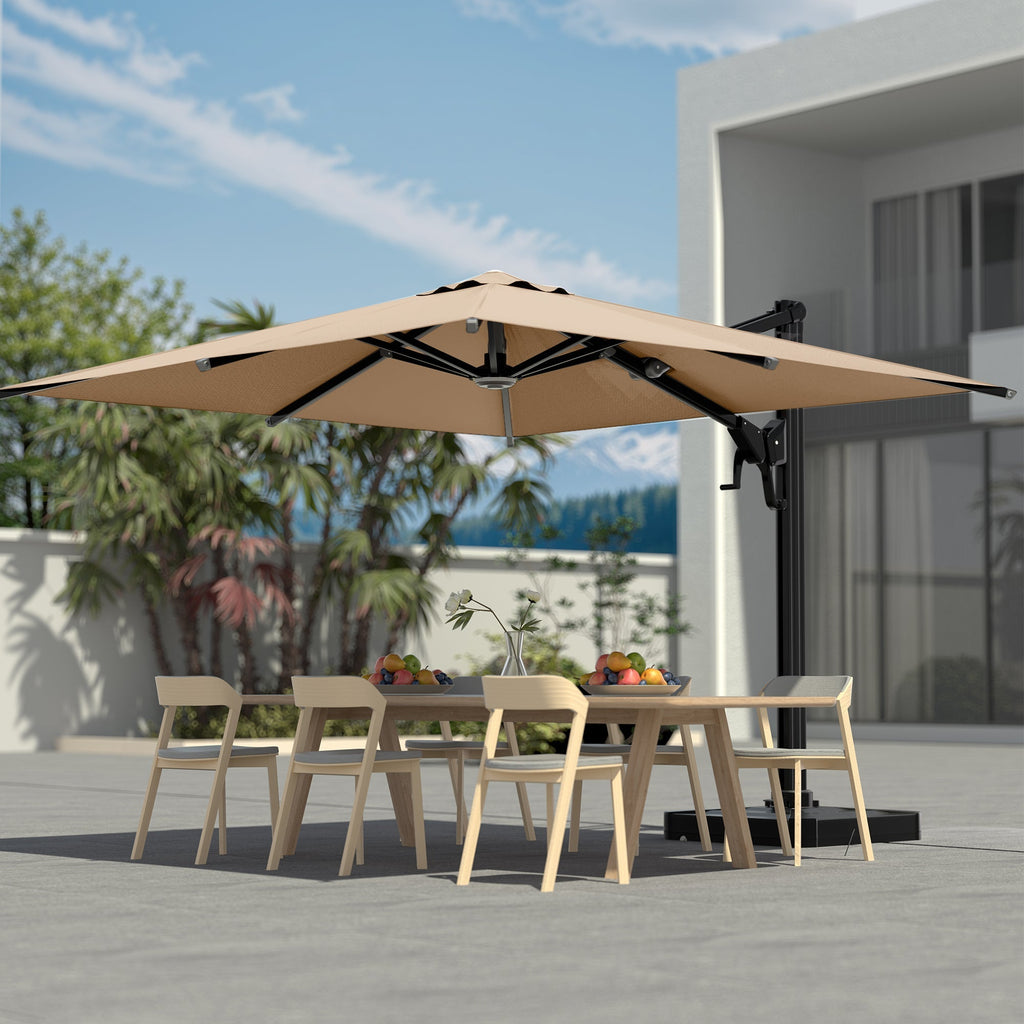 EROMMY 10 x 10 Rectangular Umbrella with Sturdy Frame, Base Excluded - Brown