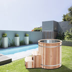 Anyi 110 Volt 1 – Person Solid Wood Cylinder Plug And Play Hot Tub