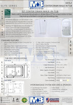 Avora Bath Walk in Left Hand Soaker Tub 52X30X40