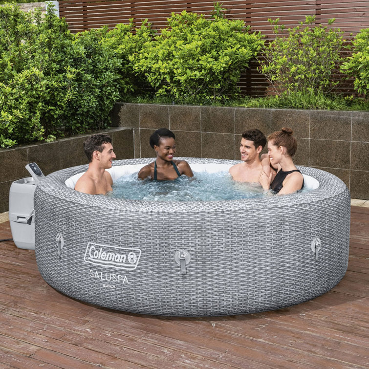 Bestway Coleman Sicily Airjet Inflatable Hot Tub With Energysense Cover, Grey