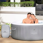 Bestway SaluSpa St. Lucia 3 Person Round Inflatable Outdoor Hot Tub Spa, Gray
