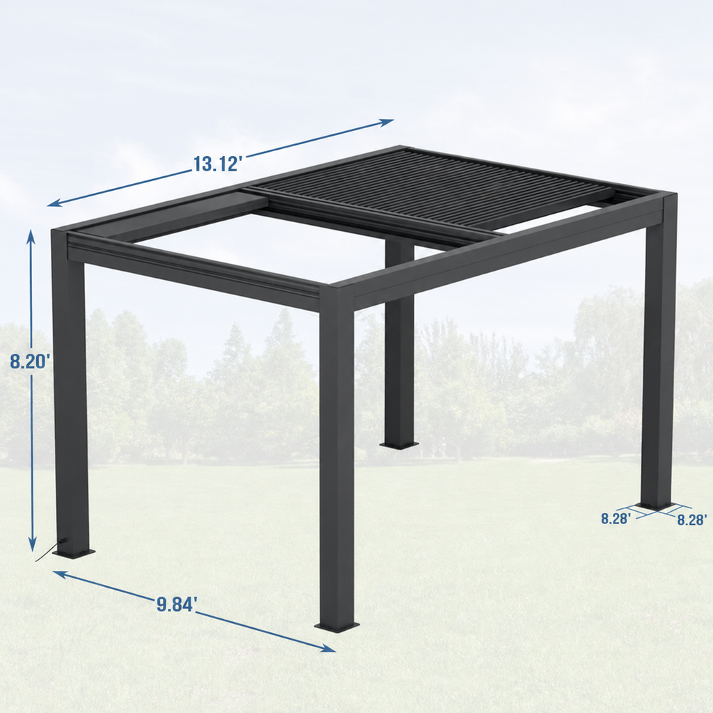 EROMMY 10x13 Smart Electric Pergola with Movable Louvers