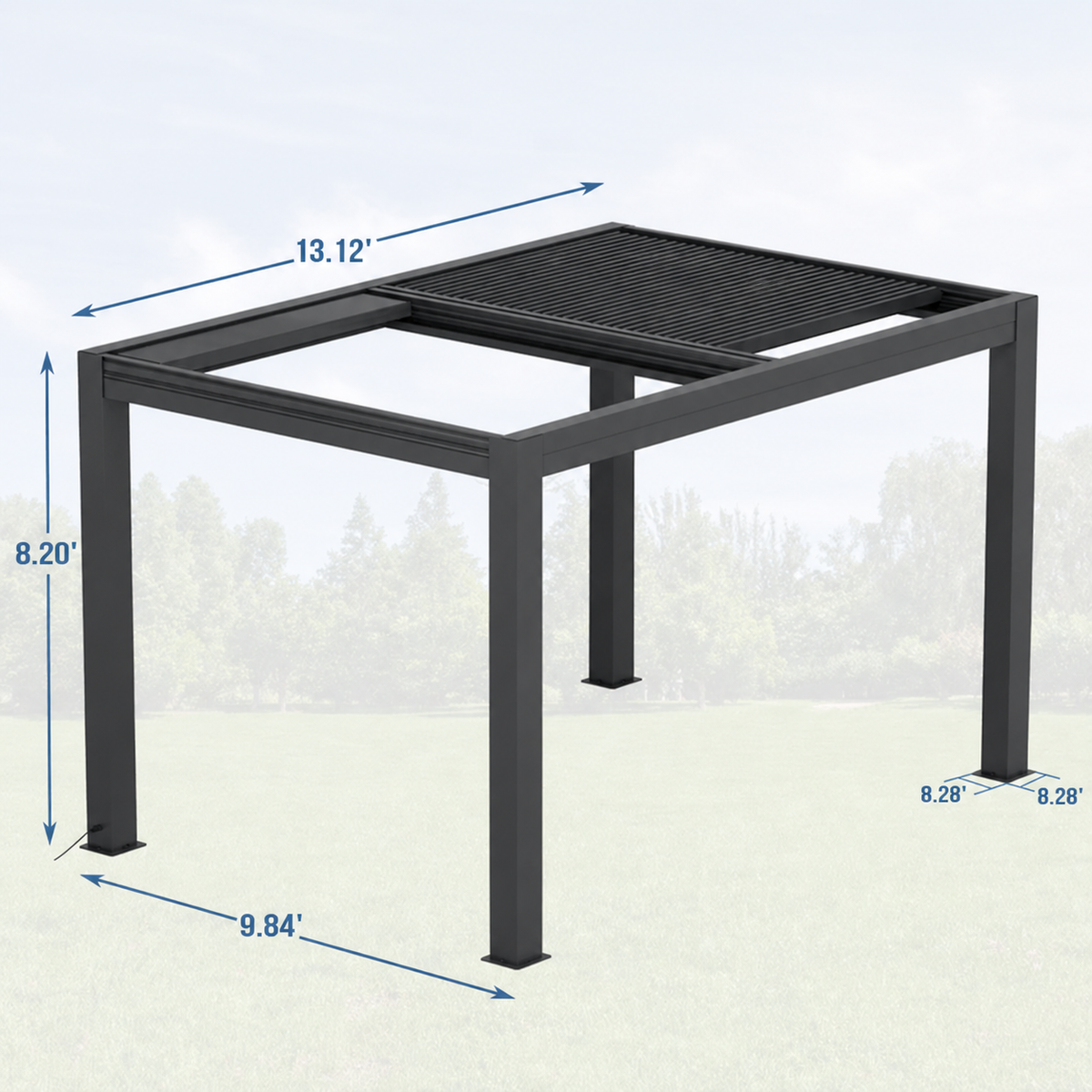 EROMMY 10x13 Smart Electric Pergola with Movable Louvers