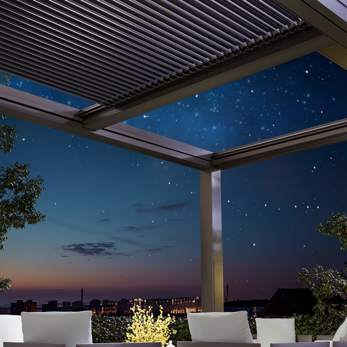 EROMMY 10x13 Smart Electric Pergola with Movable Louvers