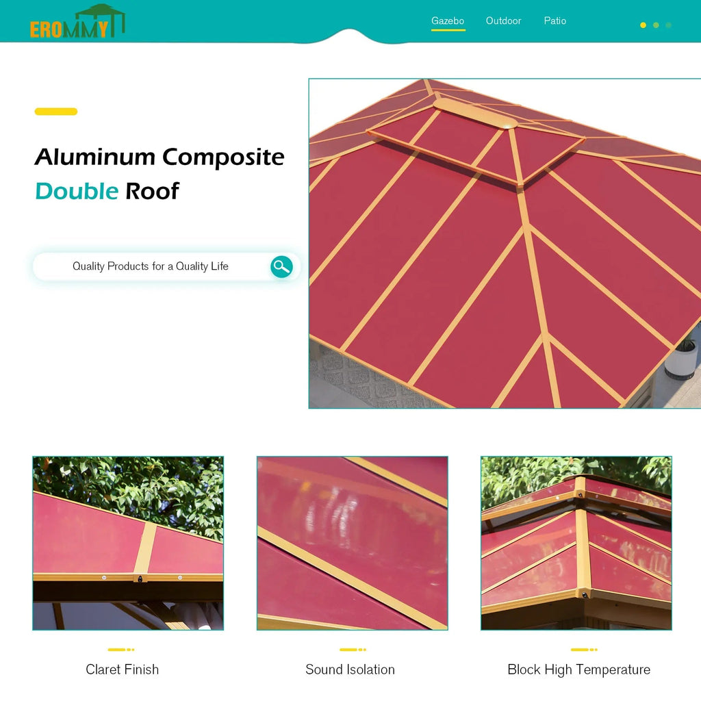 EROMMY 10x12 Double Roof Gazebo