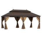 EROMMY 12X20 Hardtop Gazebo with Netting for Deck and Patio