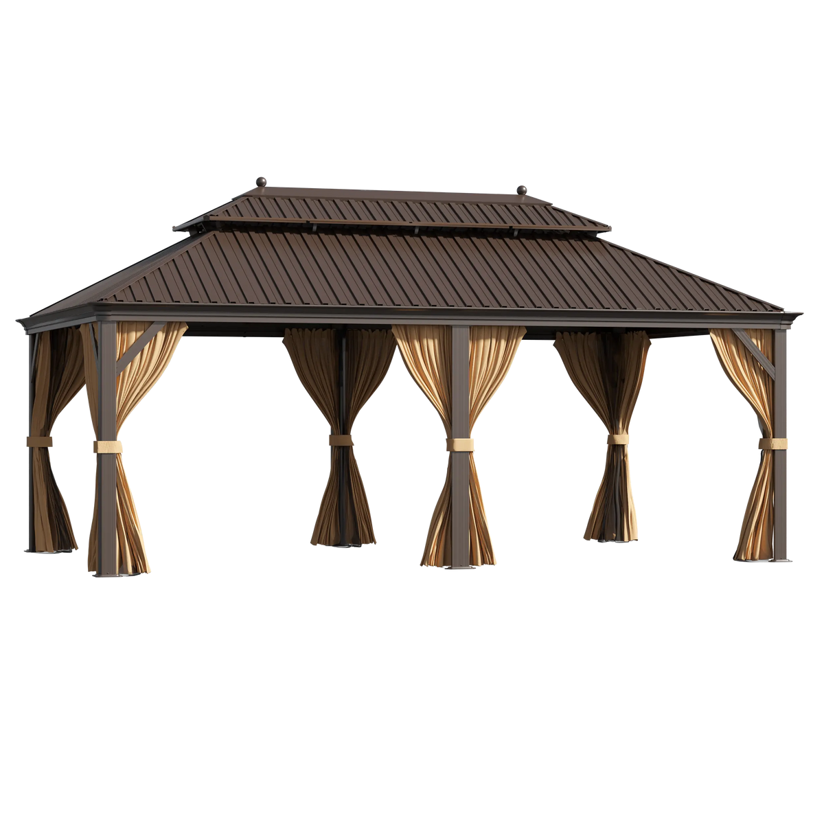 EROMMY 12X20 Hardtop Gazebo with Netting for Deck and Patio