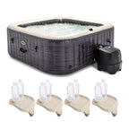 Intex PureSpa Plus Graystone Inflatable Hot Tub, 94 x 28″, w/ Cup Holder 4-Pack
