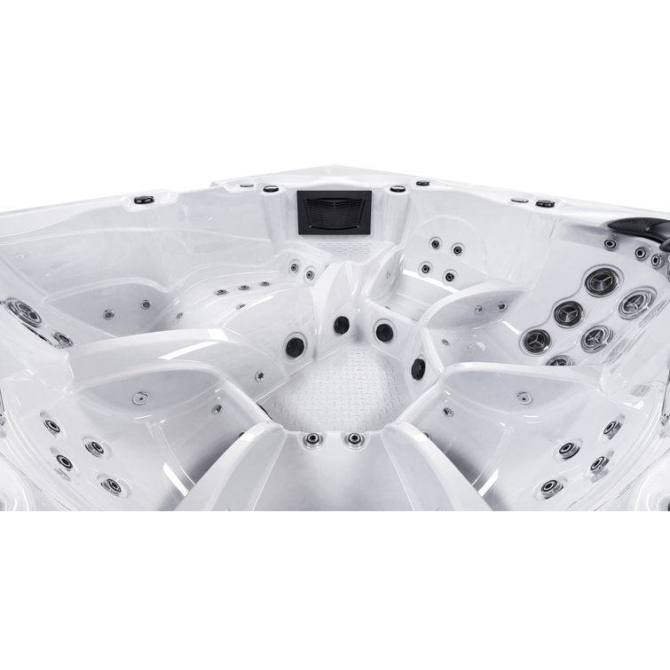 Luxuria Spas 240 Volt 6 – Person 55 – Jet Square Plug & Play Hot Tub with Ozonator and Built-In Speaker