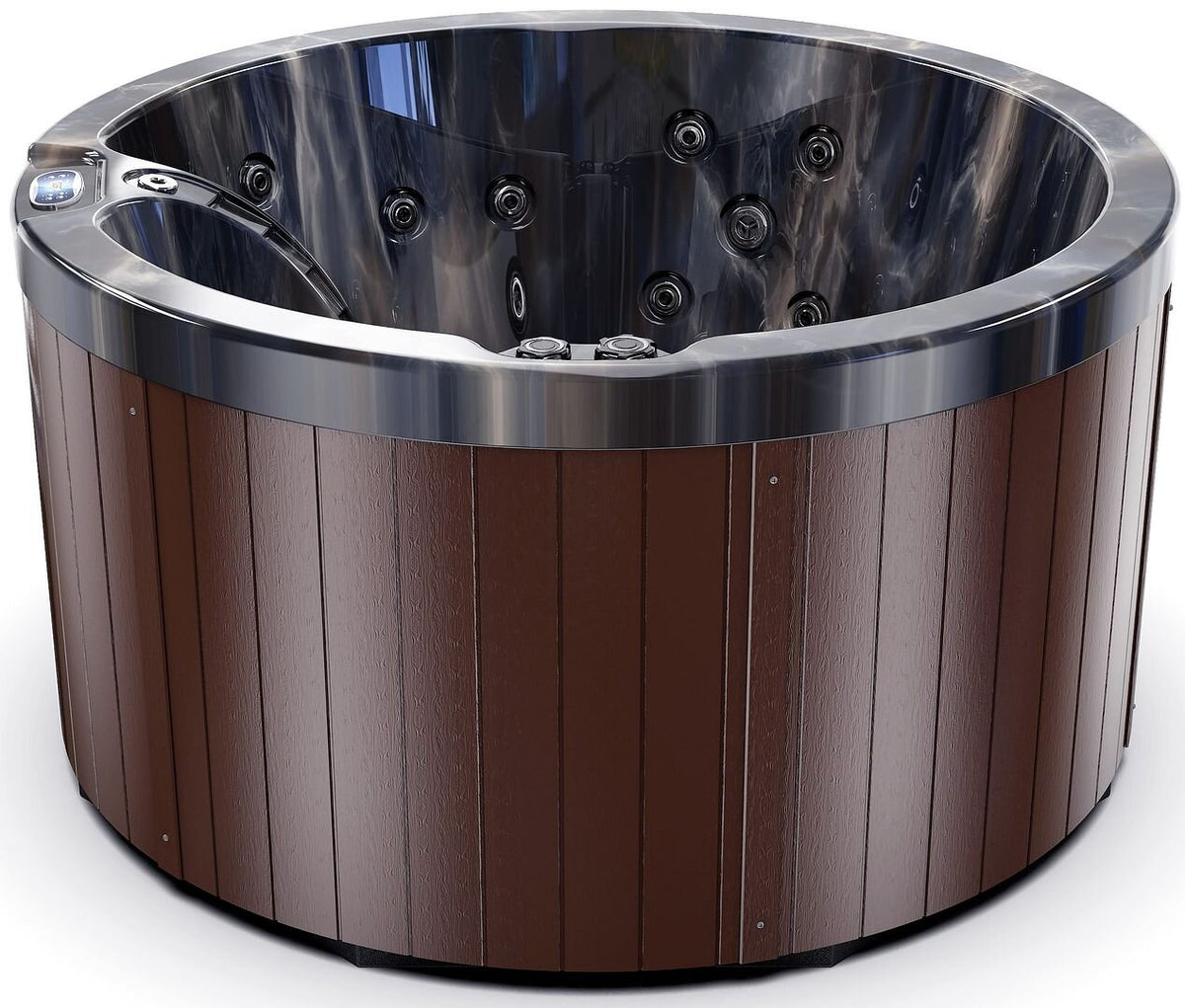 Luxuria Spas 5 – Person 39 – Jet Acrylic Rectangular Round Hot Tub with Ozonator in Mocha