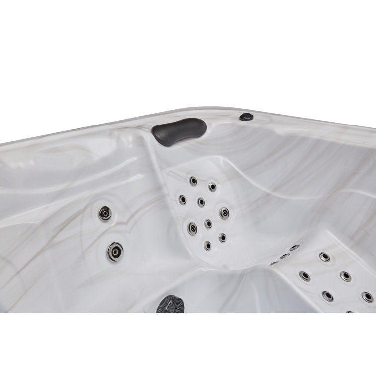 Luxury Spas 5 – Person 52 – Jet Acrylic Square Hot Tub with Ozonator in Gray