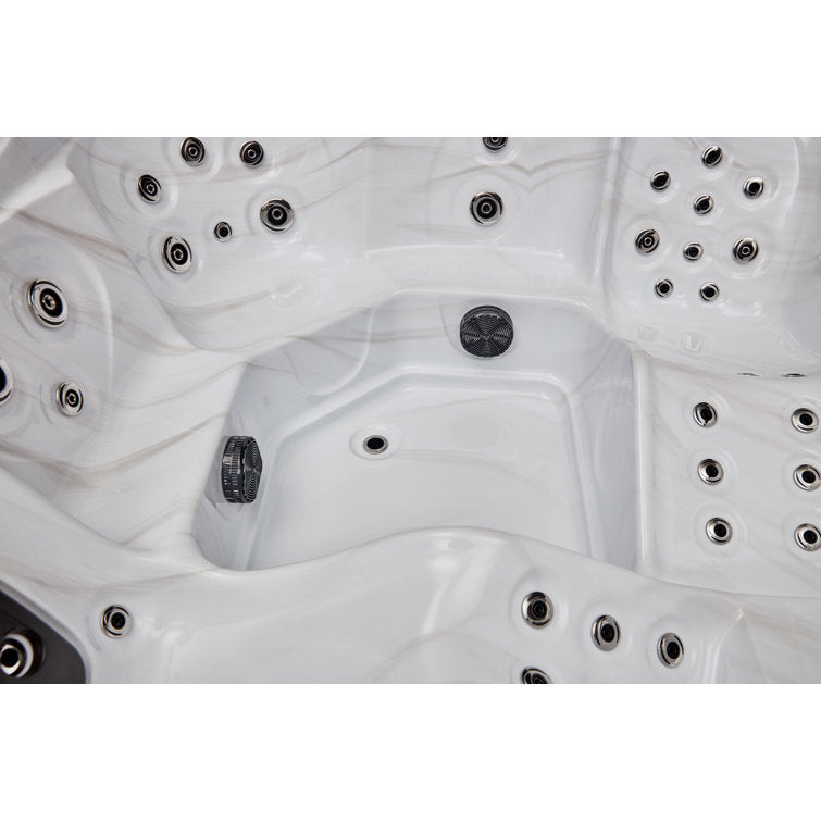 Luxury Spas 5 – Person 52 – Jet Acrylic Square Hot Tub with Ozonator in Gray