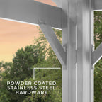 14×10 Hawthorne Traditional Steel Pergola With Sail Shade Soft Canopy
